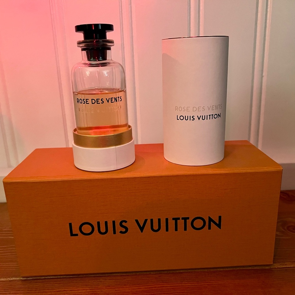 Louis Vuitton Rose Des Vents Perfume with Black and Gold Accents